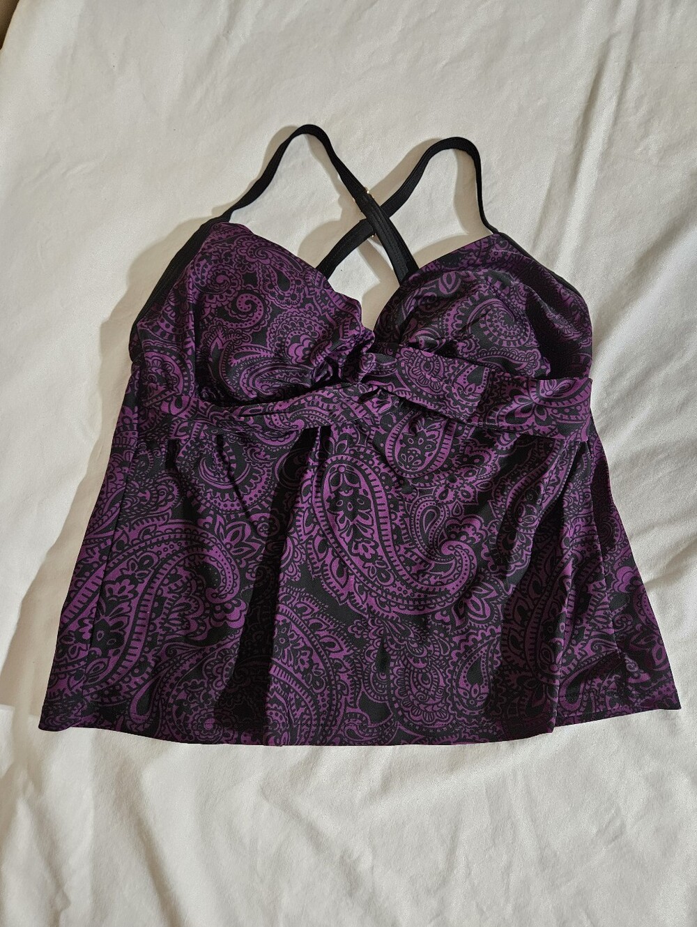 Merona Women’s Paisley Tankini Top in Purple and Black